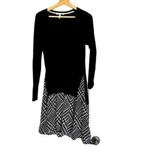 Victoria's Secret sweater dress, Size S, Twofer Long Sleeve Dress Black/White
